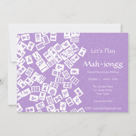 Invitation du Mah-jongg Game Party (Devant)