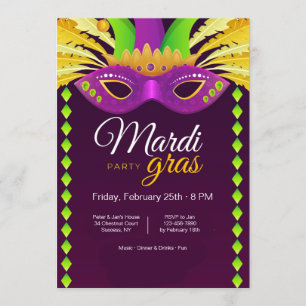 Invitation du Mardi Gras Party