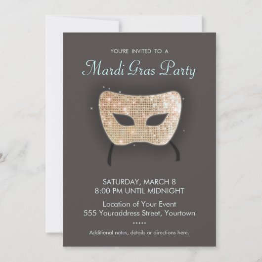 Invitation du Mardi Gras Party (Devant)