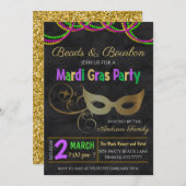 Invitation du Mardi Gras Party (Devant / Derrière)