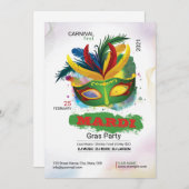 Invitation du Mardi Gras Party (Devant / Derrière)