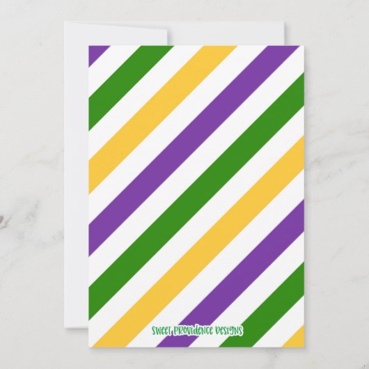 Invitation du Mardi Gras Party (Dos)