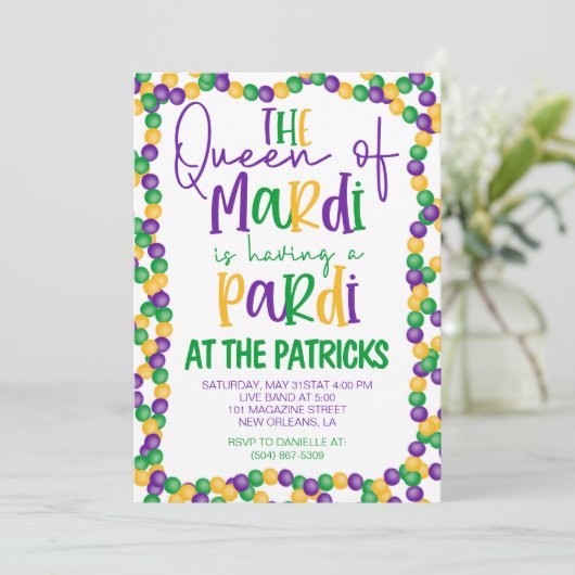 Invitation du Mardi Gras Party (Debout devant)