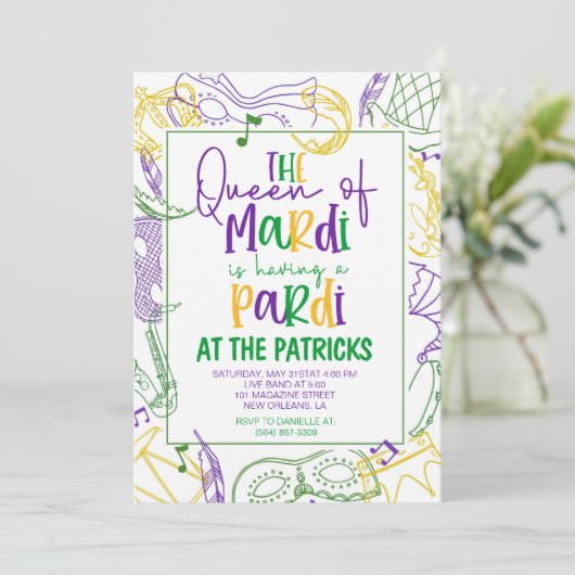 Invitation du Mardi Gras Party (Debout devant)