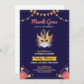 Invitation du Mardi Gras Party (Devant / Derrière)