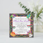 Invitation du Mardi Gras Party avec masques et per (Debout devant)