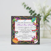 Invitation du Mardi Gras Party avec masques et per (Debout devant)