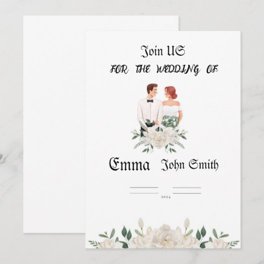 Invitation du mariage (Devant / Derrière)