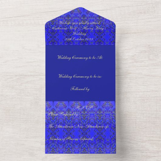 Invitation du Mariage Agincourt Monogram (À l'intérieur)