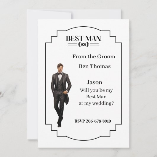 Invitation du mariage Best Man (Devant)