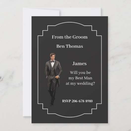 Invitation du mariage Best Man (Devant)
