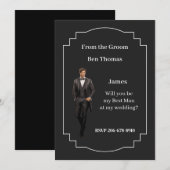 Invitation du mariage Best Man (Devant / Derrière)
