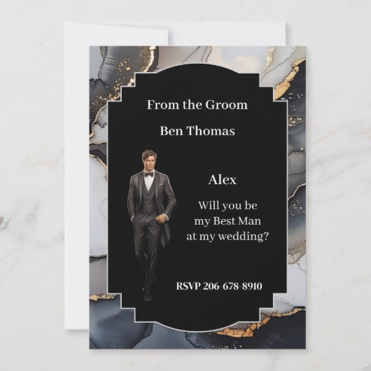 Invitation du mariage Best Man (Devant)
