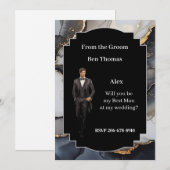 Invitation du mariage Best Man (Devant / Derrière)