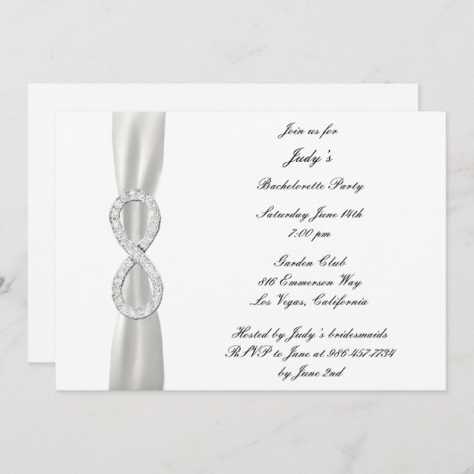 Invitation du Mariage blanc Infinity (Devant / Derrière)