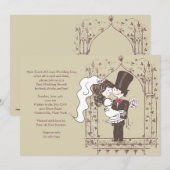 Invitation du Mariage Brunch après un couple heure (Devant / Derrière)