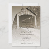 Invitation du Mariage campagnard de pont couvert r (Devant)