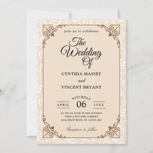 invitation du mariage campagnard ouest (Devant)