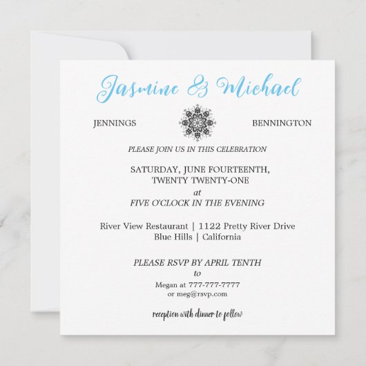 Invitation du mariage Couple Mariage damassé (Dos)