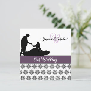 Invitation du mariage Couple Mariage damassé