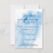 Invitation du Mariage d'aquarelle bleu RSVP (Devant)