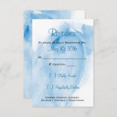 Invitation du Mariage d'aquarelle bleu RSVP (Devant / Derrière)
