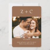 Invitation du Mariage de automne Brown au chocolat (Dos)