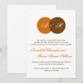 Invitation du Mariage de automne  Cuivre Brown Twi (Devant / Derrière)