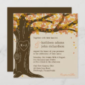 Invitation du Mariage de automne de chêne (Devant / Derrière)