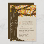 Invitation du Mariage de automne de chêne (Devant / Derrière)