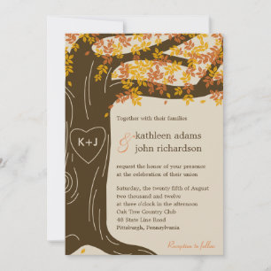 Invitation du Mariage de automne de chêne