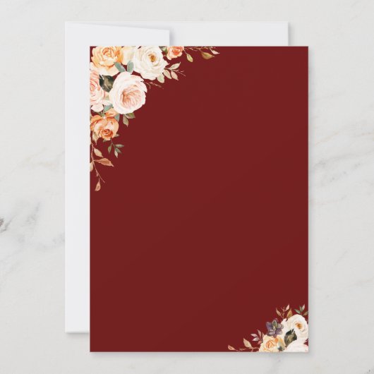 invitation du mariage de automne de script rustiqu (Dos)