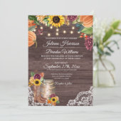 Invitation du Mariage de automne de tournesol rust (Debout devant)