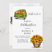 Invitation du Mariage de Citrouille de camion vint (Devant / Derrière)