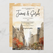 Invitation du Mariage de destination du paysage de (Devant / Derrière)