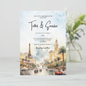 Invitation du Mariage de destination du paysage de (Debout devant)