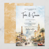 Invitation du Mariage de destination du paysage de (Devant / Derrière)