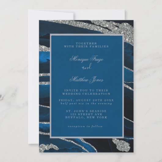 Invitation du Mariage de l'Agate de Parties scinti (Devant)