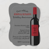 Invitation du Mariage de l'Anniversaire du vin (Devant / Derrière)