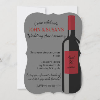 Invitation du Mariage de l'Anniversaire du vin
