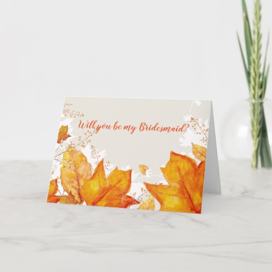 Invitation du Mariage Feuille rustique Bridesmaid (Devant)