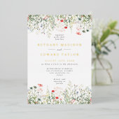 Invitation du Mariage fleur sauvage Foil (Debout devant)