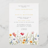 Invitation du Mariage fleur sauvage Foil (Recto)