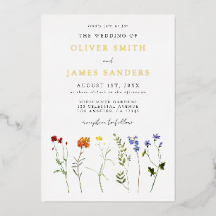 Invitation du Mariage Gay pride floral