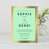 Invitation du Mariage Gold Foil (Debout devant)
