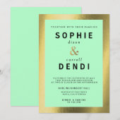 Invitation du Mariage Gold Foil (Devant / Derrière)