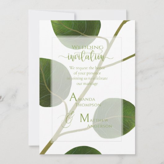 Invitation du mariage Green Chic (Devant)