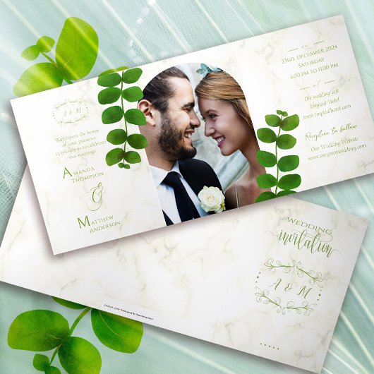 Invitation du mariage Green Chic