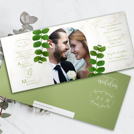 Invitation du mariage Green Chic