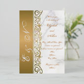 Invitation du Mariage latéral Ornate Foil (Debout devant)